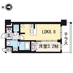 プレサンスTHEKYOTO粋都 1LDKの間取図画像