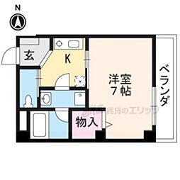 シェルブリュー西院 1Kの間取図画像