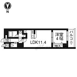 アスヴェル京都東堀川 1LDKの間取図画像