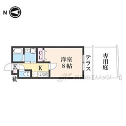 グランディール円町 1Kの間取図画像