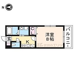 GRAKAN京都駅前悠 1Kの間取図画像