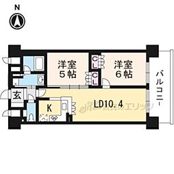リーガル京都聖護院 2LDKの間取図画像