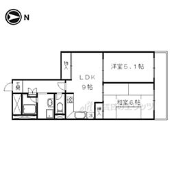 メイゾン御池 2DKの間取図画像