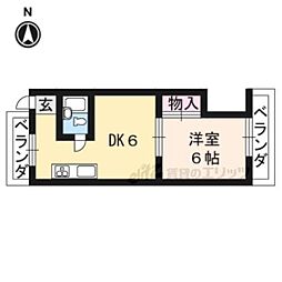 小川ハイツ 1DKの間取図画像