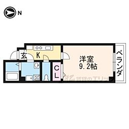 カレッジパル大将軍 1Kの間取図画像
