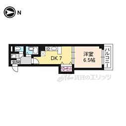 アブレスト今出川 1DKの間取図画像