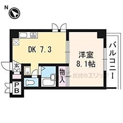 ウエスト 1DKの間取図画像