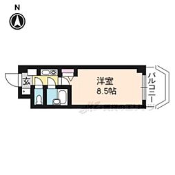 アスカじゅらく 1Kの間取図画像