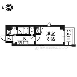 クリスタルグランツ京都御所北 1Kの間取図画像
