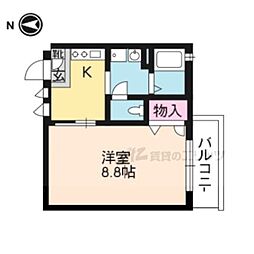 ラフォーレ西ノ京 1Kの間取図画像