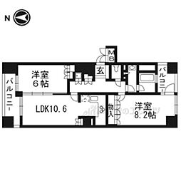 リーガル京都四条烏丸 2LDKの間取図画像