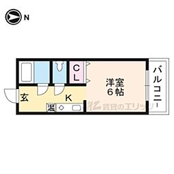 アークみささぎ ワンルームの間取図画像