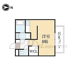 二葉荘東館舎 ワンルームの間取図画像