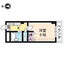 サーライシカワ 1Kの間取図画像
