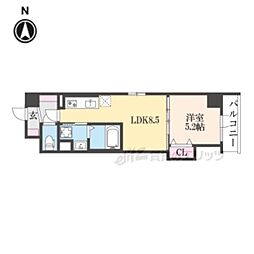 CloverResidence京都西大路 1DKの間取図画像
