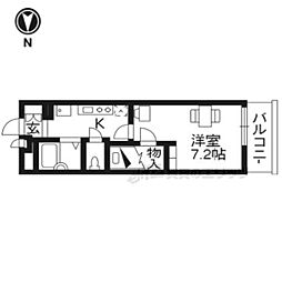 レオパレス極楽寺 1Kの間取図画像