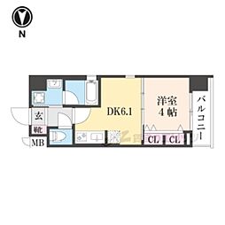ベラジオ雅び烏丸十条2 1DKの間取図画像