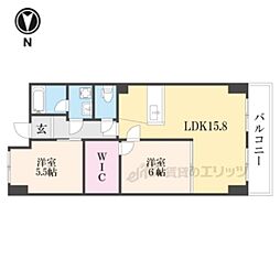 イヌイ星の子ハイツ 2LDKの間取図画像
