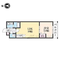 ソリティア梅小路 1LDKの間取図画像