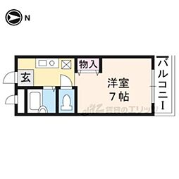 稲井ハイツ北山 1Kの間取図画像