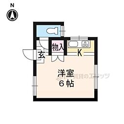 今出川マンション ワンルームの間取図画像