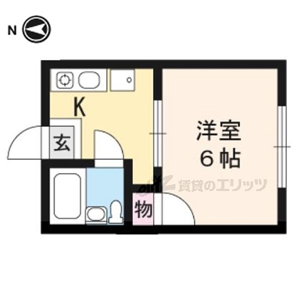 京都府京都市左京区下鴨宮崎町(賃貸アパート1K・2階・17.00㎡)の写真 その2