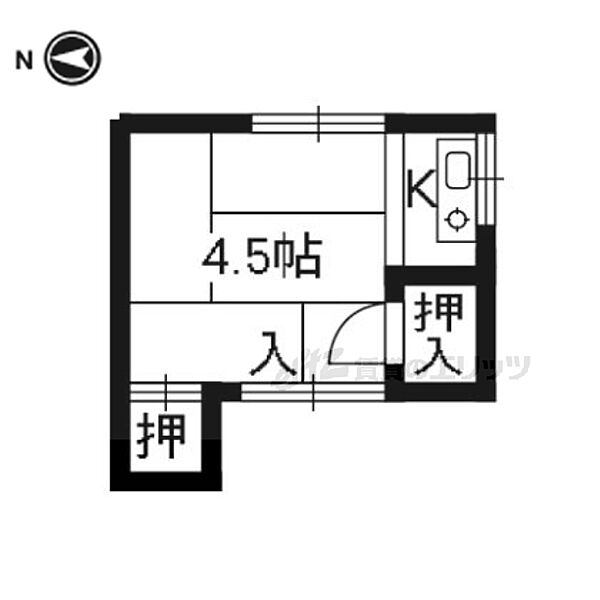 牧定荘 1｜京都府京都市左京区田中春菜町(賃貸アパート1R・1階・14.51㎡)の写真 その2