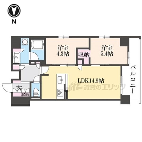 プレサンス　ロジェ京都御所西 ｜京都府京都市上京区四町目(賃貸マンション2LDK・3階・59.70㎡)の写真 その2