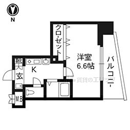 ベラジオ二条城前 1Kの間取図画像