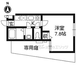 阪急京都本線 大宮駅 徒歩8分の賃貸マンション 1階1Kの間取り