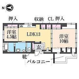 メゾンドナカジマ 2LDKの間取図画像