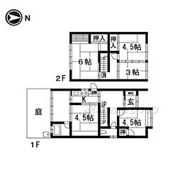 京阪本線 出町柳駅 徒歩21分の賃貸一戸建て 5Kの間取り