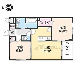 アーバンコート堀川西 3階2LDKの間取り