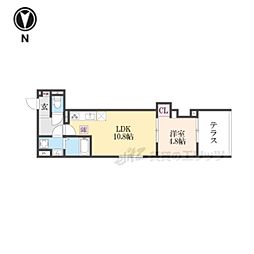 GRAMM丹波口 1階1LDKの間取り