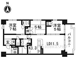 シエリア京都四条河原町 903 9階3LDKの間取り