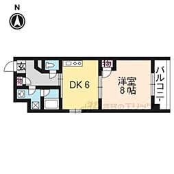 京都市営烏丸線 烏丸御池駅 徒歩5分の賃貸マンション 5階1DKの間取り