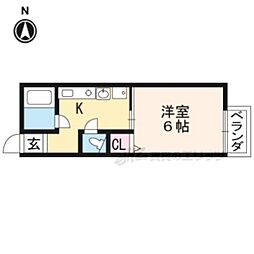 パンション・エトワール・デュノールII 2階1Kの間取り