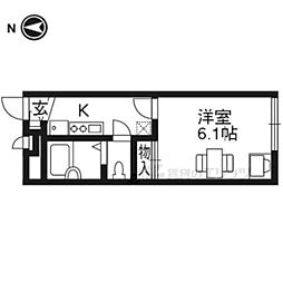 レオパレスセゾン京都駅北 1Kの間取図画像