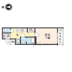 アドバンス京都烏丸町 1Kの間取図画像