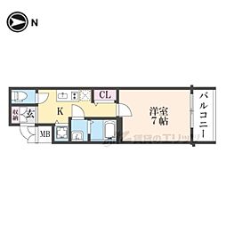 アドバンス京都烏丸町 1Kの間取図画像