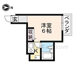 ラピス京都神宮道 1Kの間取図画像