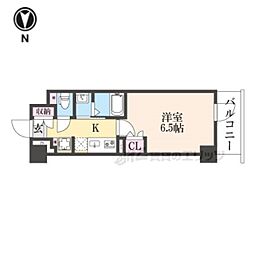 ジオエント四条大宮 1Kの間取図画像