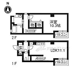 シャトーあと村 1LDKの間取図画像