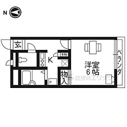 レオパレスイン京都 1Kの間取図画像