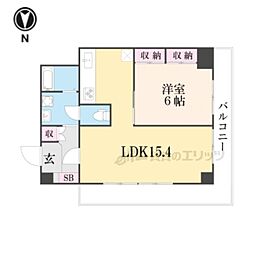 ジョイ御池 1LDKの間取図画像