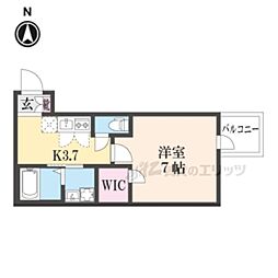 WELLSQUARE京都西陣WEST 1Kの間取図画像
