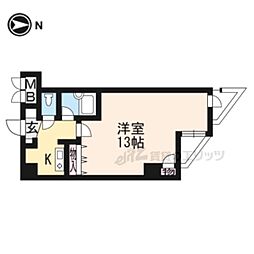 大晋メゾネ四条大宮 1Kの間取図画像