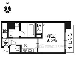 ジョイシティ二条城前 1Kの間取図画像