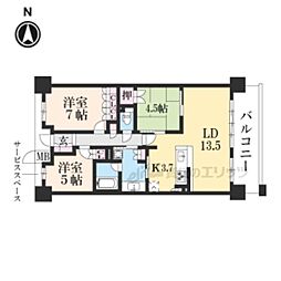 ファインフラッツ中京西院 3LDKの間取図画像