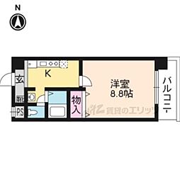 ハウスセゾン四条通 1Kの間取図画像